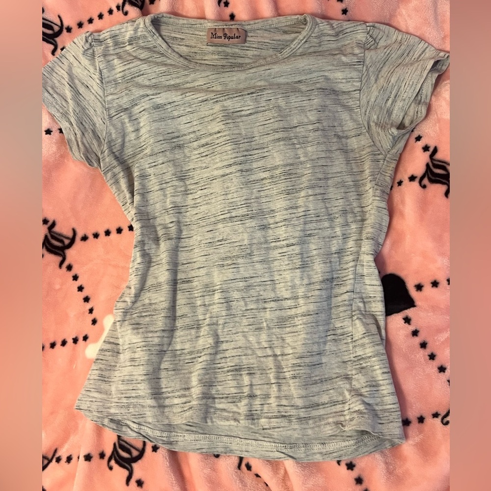 Heathered Gray Short Sleeve Tee Miss Popular